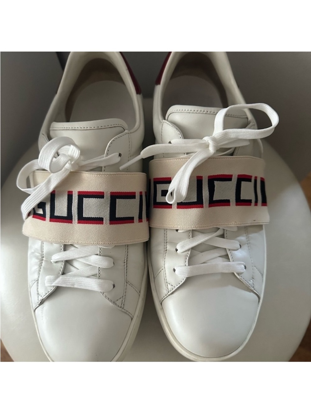 Gucci Off-White Leather Sneakers